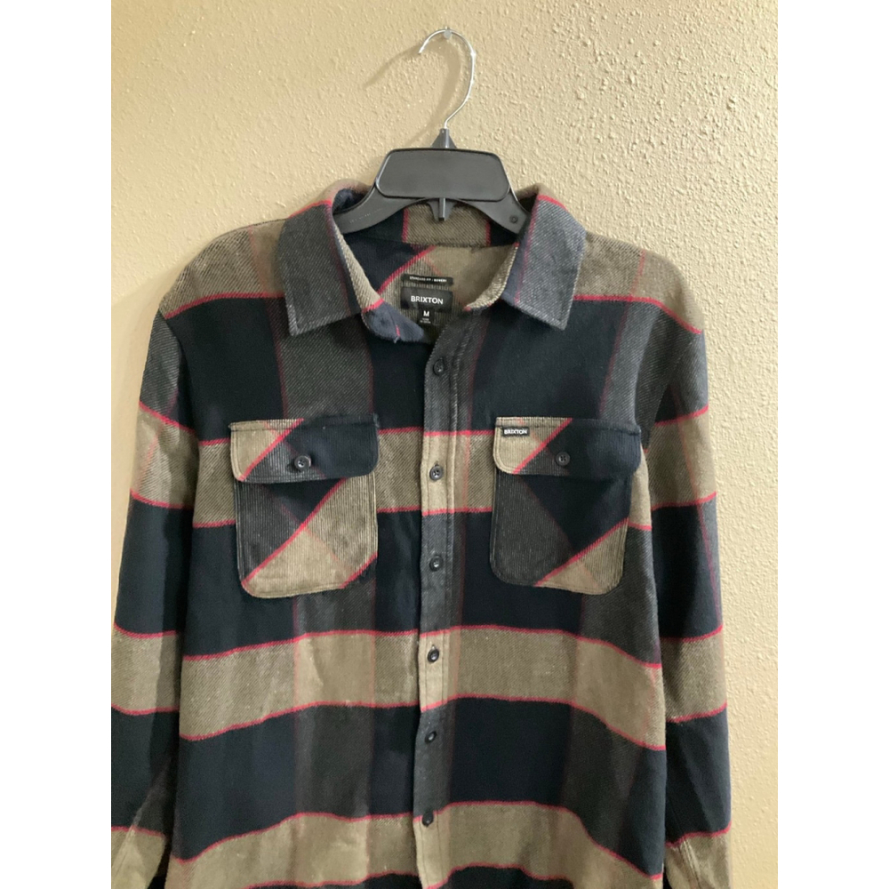 Brixton Bowery Streetwear Gorpcore Plaid Flannel Button Up Shirt Mens Medium